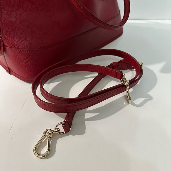 ❤️NWOT Coach Domed Cora Satchel with Crossbody Strap - Red with Brass Hardware - Picture 12 of 16